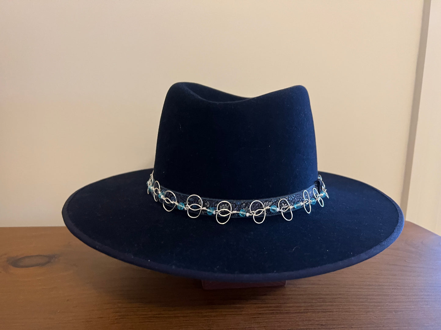 Midnight Blue Crossover Hat in Heavy Dress Weight Nutria